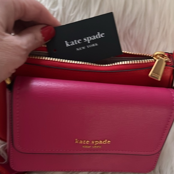 Kate Spade double bag color block crossbody Soffiano leather bag - Picture 6 of 13